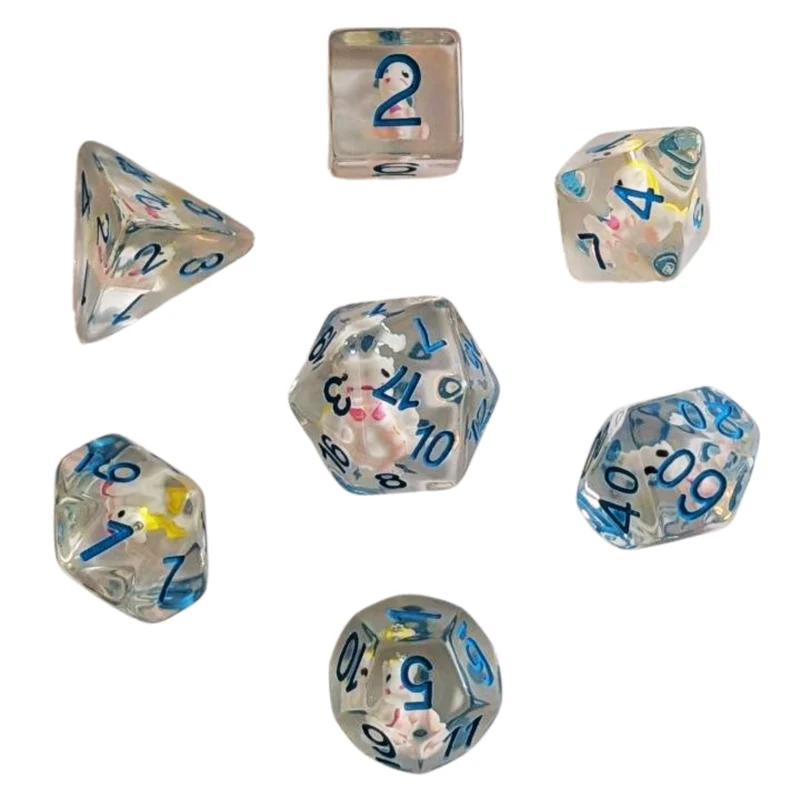 Transparentes-Unicorn/Einhorn 7er Set
