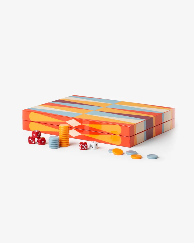 Lacquered Backgammon, Red