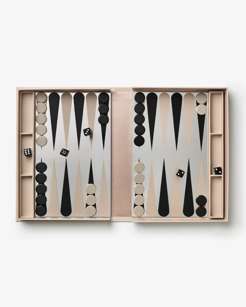 Art Of Backgammon Mirror, Beige/Clear