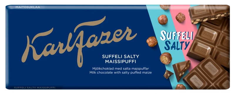 Karl Fazer Salty Suffeli Puffi suklaalevy 160g