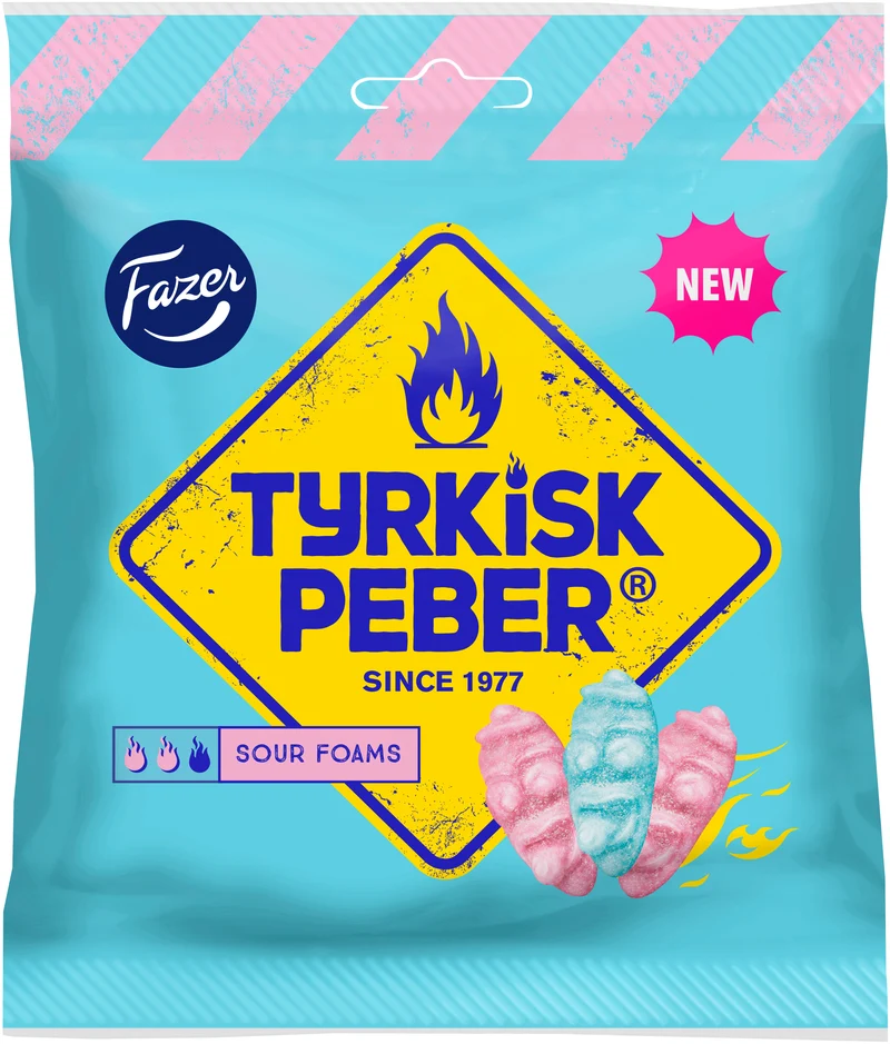 Fazer Tyrkisk Peber Sour Foams Makeispussi 150g