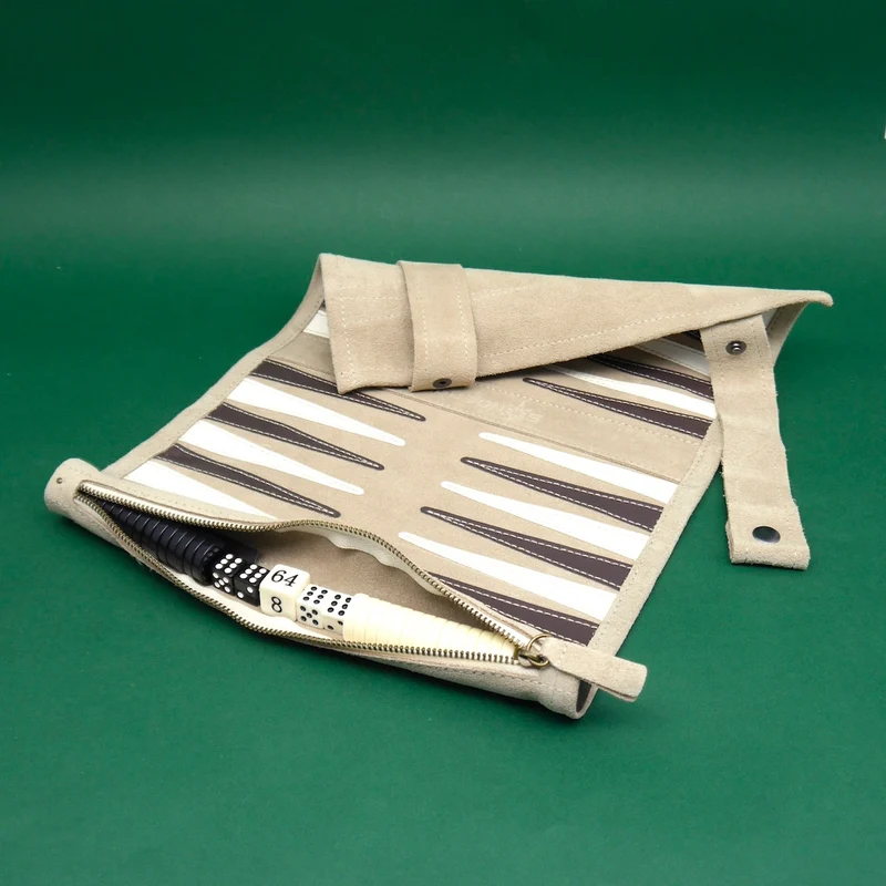 REISE-BACKGAMMON - 100% Leder