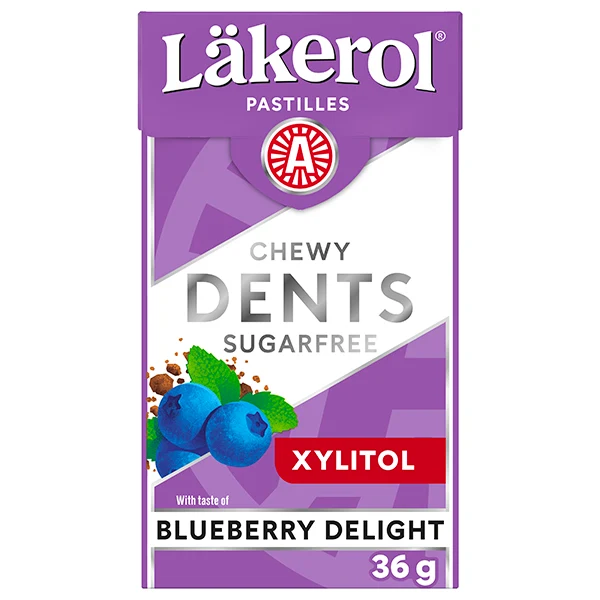 Läkerol Dents Blueberry Delight ksylitolipastilli 36g
