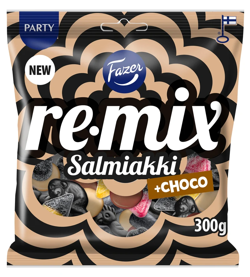 Fazer Remix Salmiakki +choco karkkipussi 300g