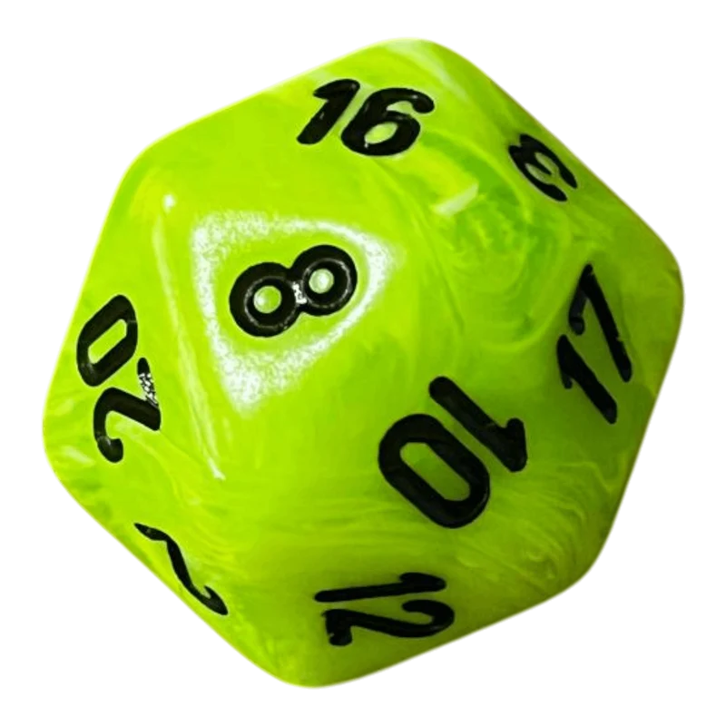 Chessex Vortex Mega‑Hedral Bright Green/black W20