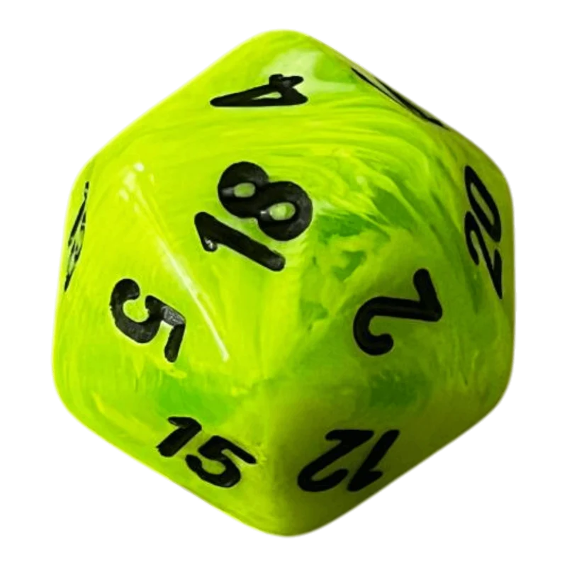 Chessex Vortex Mega‑Hedral Bright Green/black W20