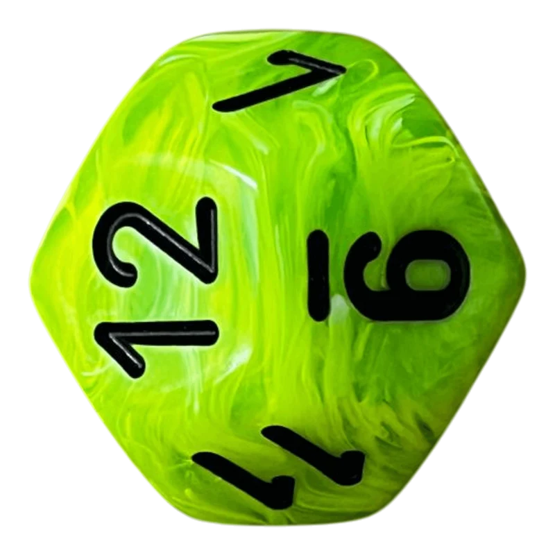 Chessex Vortex Mega‑Hedral Bright Green/black W12
