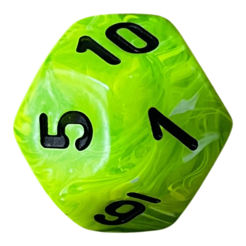 Chessex Vortex Mega‑Hedral Bright Green/black W12