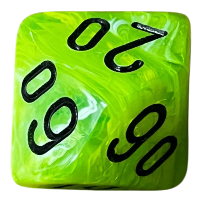 Chessex Vortex Mega‑Hedral Bright Green/black W10/0