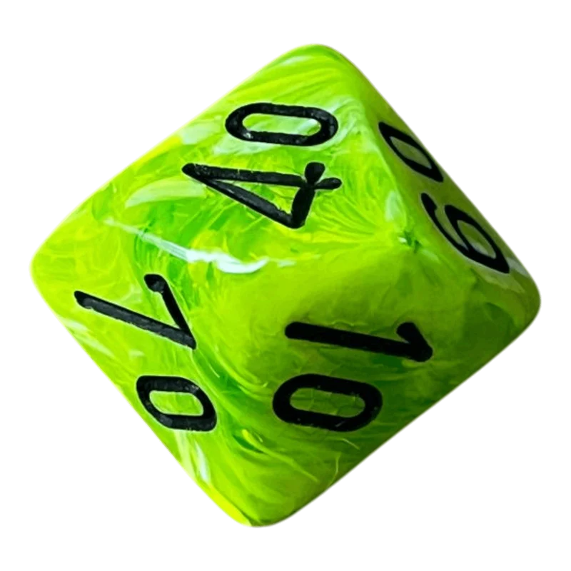 Chessex Vortex Mega‑Hedral Bright Green/black W10/0