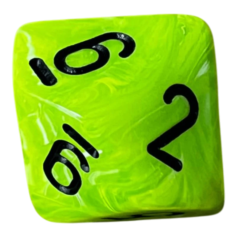 Chessex Vortex Mega‑Hedral Bright Green/black W10