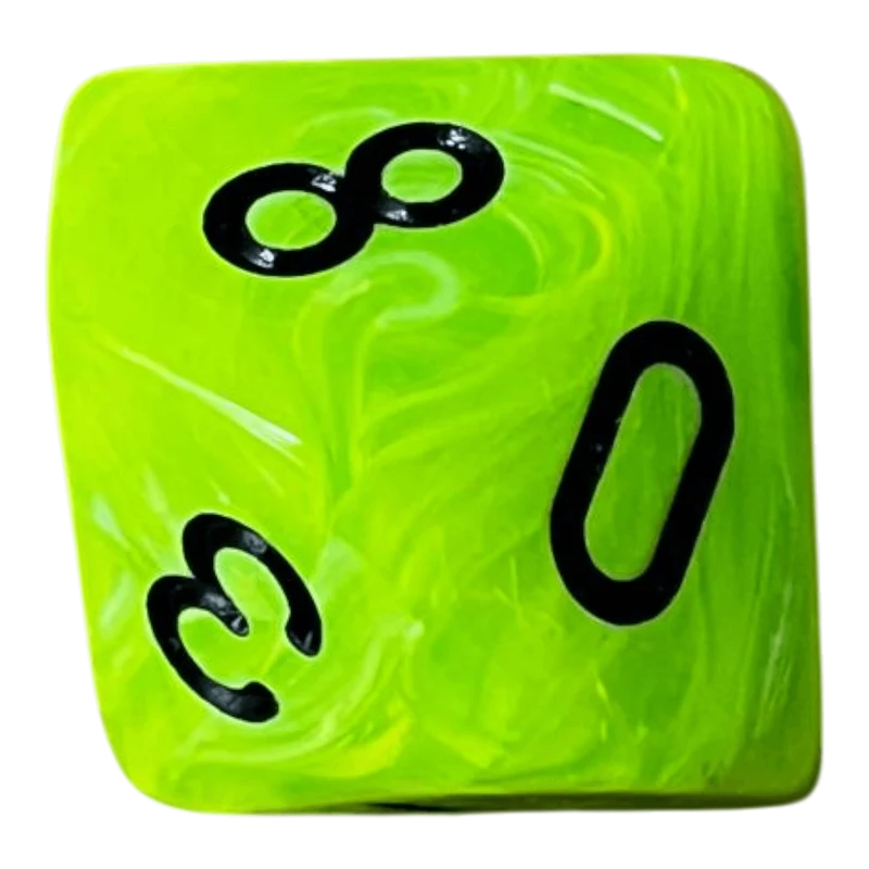 Chessex Vortex Mega‑Hedral Bright Green/black W10