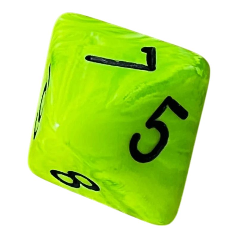 Chessex Vortex Mega‑Hedral Bright Green/black W8