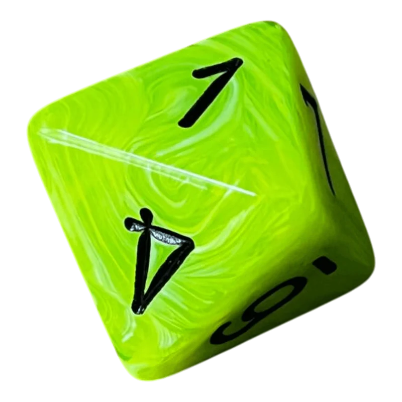 Chessex Vortex Mega‑Hedral Bright Green/black W8