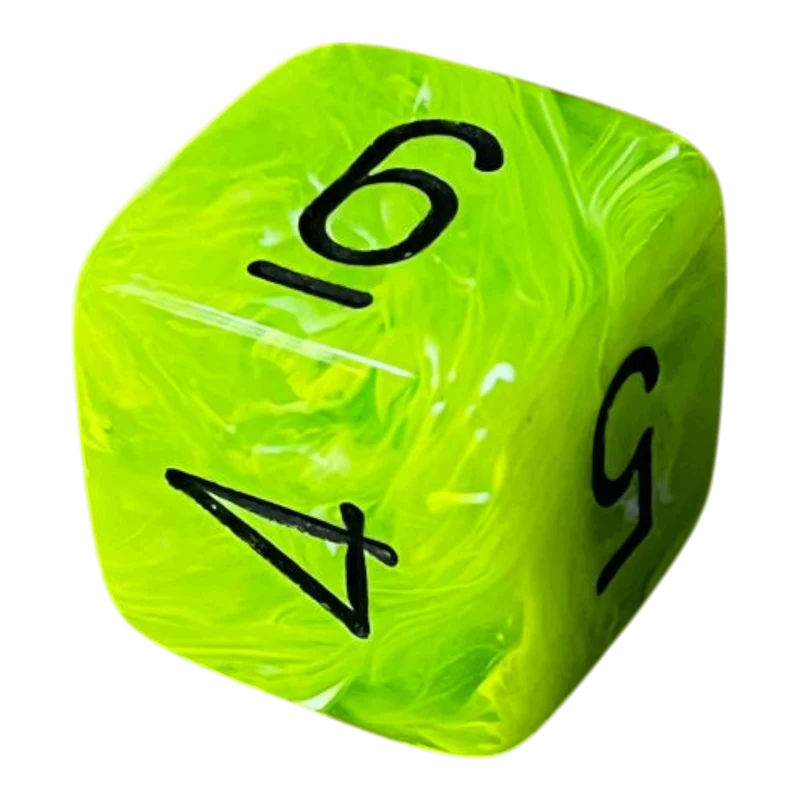 Chessex Vortex Mega‑Hedral Bright Green/black W6