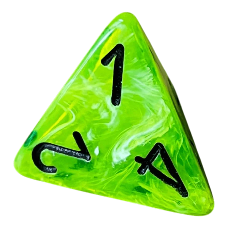 Chessex Vortex Mega‑Hedral Bright Green/black W4