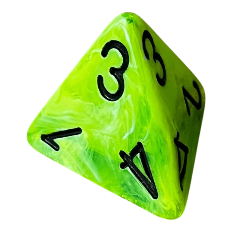 Chessex Vortex Mega‑Hedral Bright Green/black W4