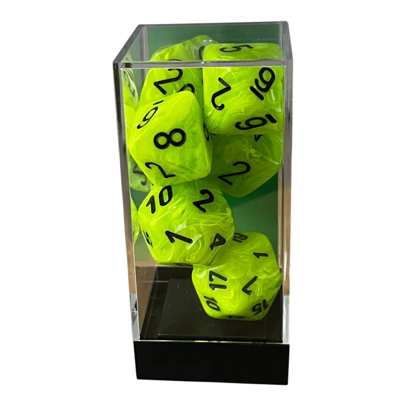Chessex Vortex Mega‑Hedral Bright Green/black Set