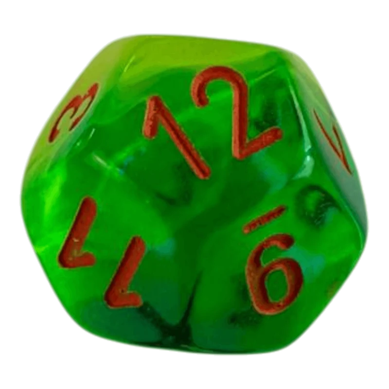 W12 Chessex Gemini Plasma Green/Teal/Orange