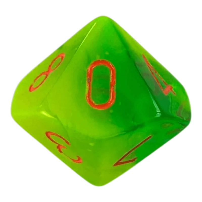 W10 Chessex Gemini Plasma Green/Teal/Orange