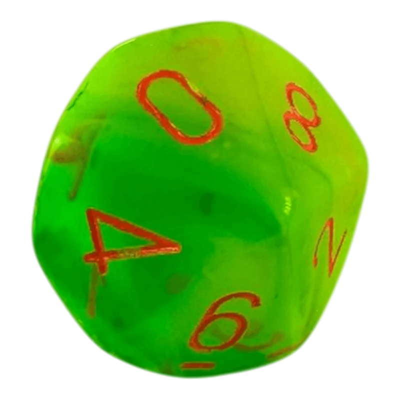 W10 Chessex Gemini Plasma Green/Teal/Orange
