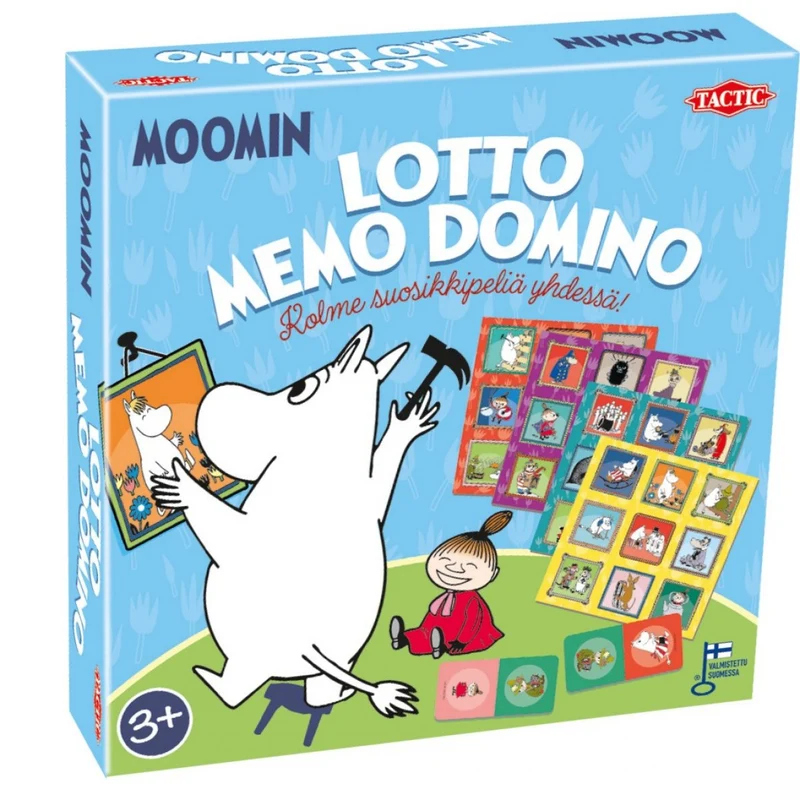 Tactic Muumi 3 in 1 Lotto, Memo, Domino lautapeli