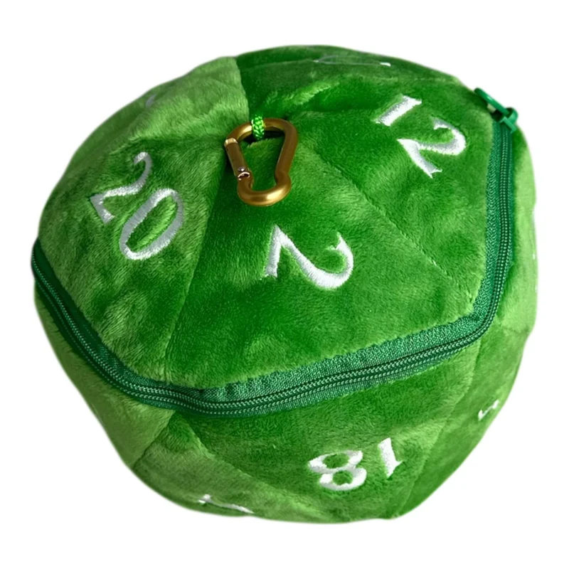 D20 Plush Dice Bag - Green