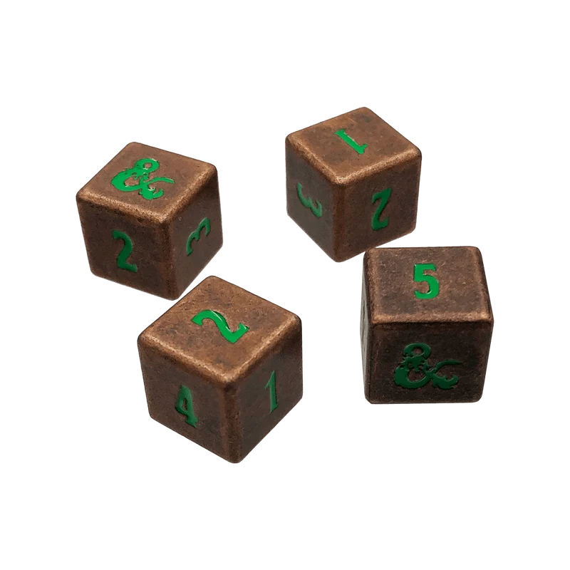 D&D - Heavy Metal Feywild Kupfer/Grün W6 Set (4er Pack)