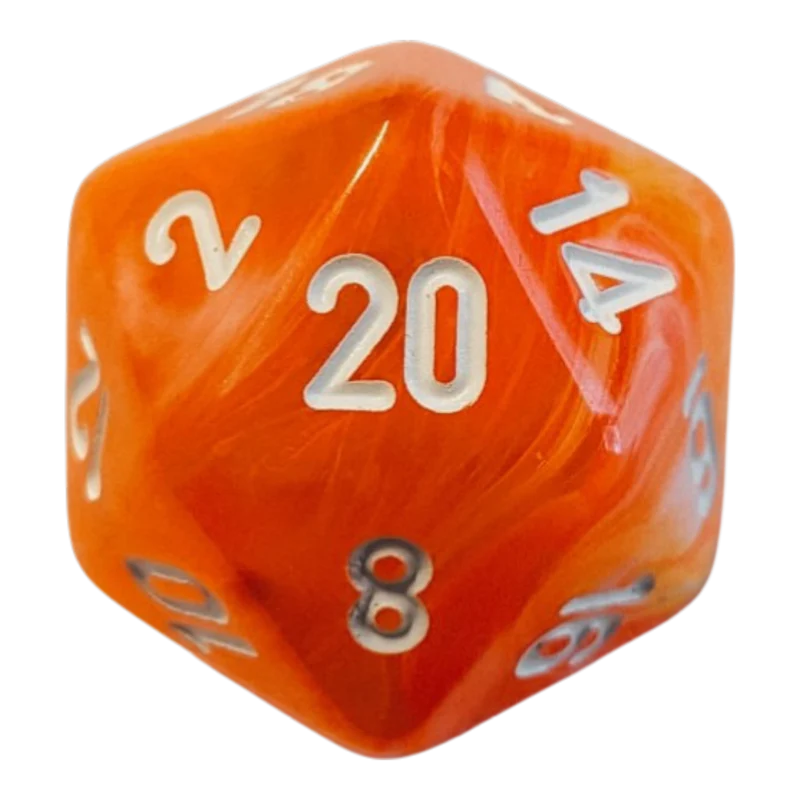 Chessex Mega‑Hedral - Festive Dahlia/white Dice Set (20mm)