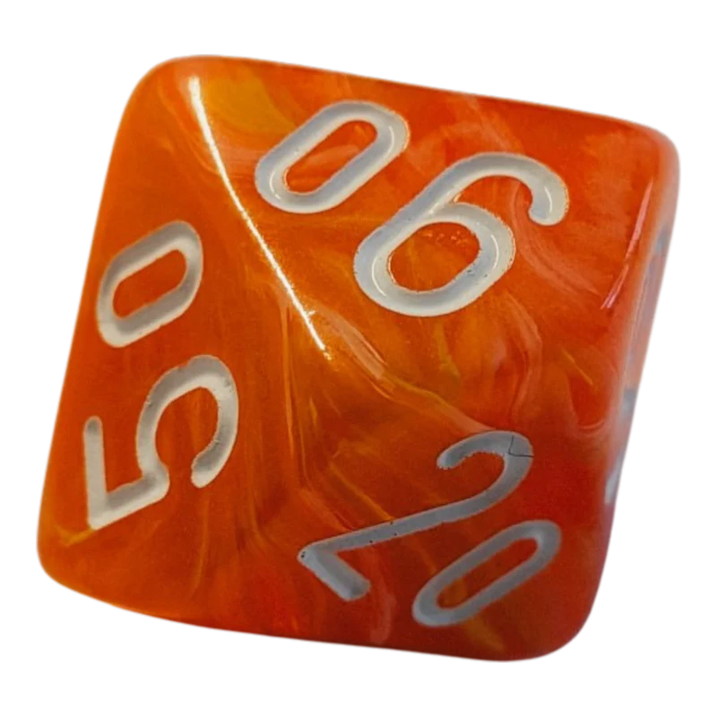 Chessex Mega‑Hedral - Festive Dahlia/white Dice Set (20mm)