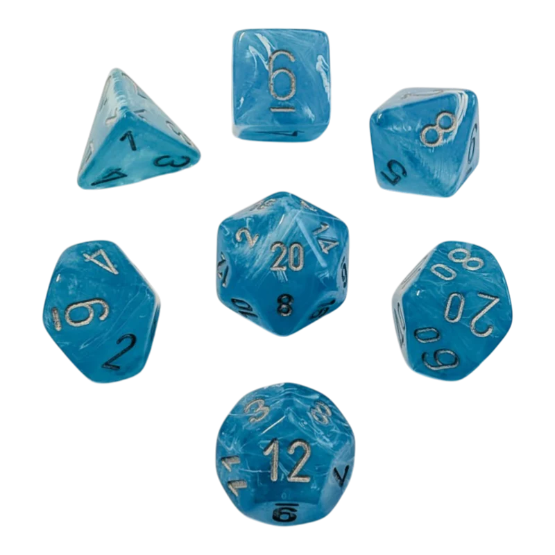 Chessex Mega‑Hedral - Luminary Sky/silver Dice Set (20mm)