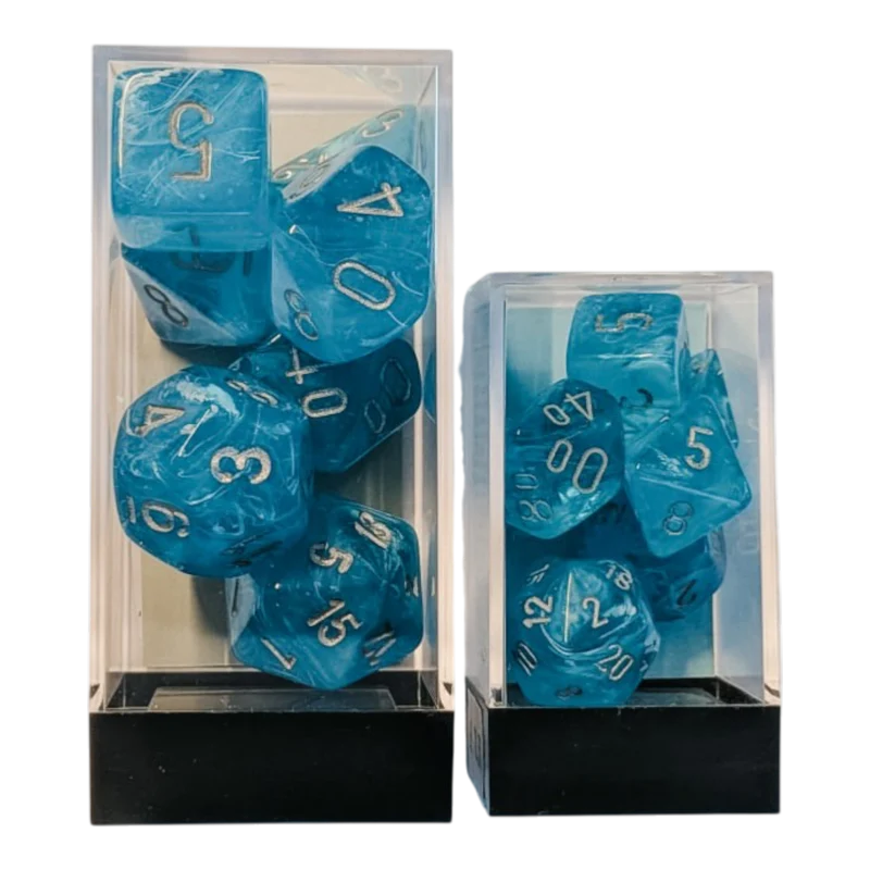 Chessex Mega‑Hedral - Luminary Sky/silver Dice Set (20mm)