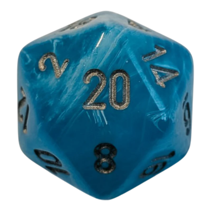 Chessex Mega‑Hedral - Luminary Sky/silver Dice Set (20mm)