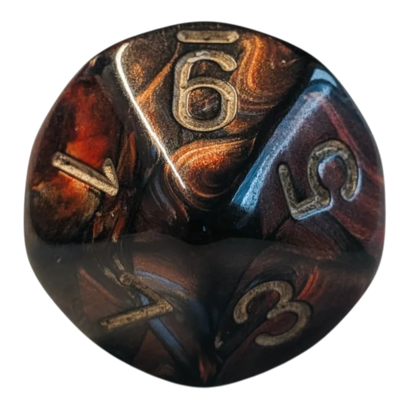 Chessex Mega‑Hedral - Scarab Blue Blood/gold Dice Set (20mm)