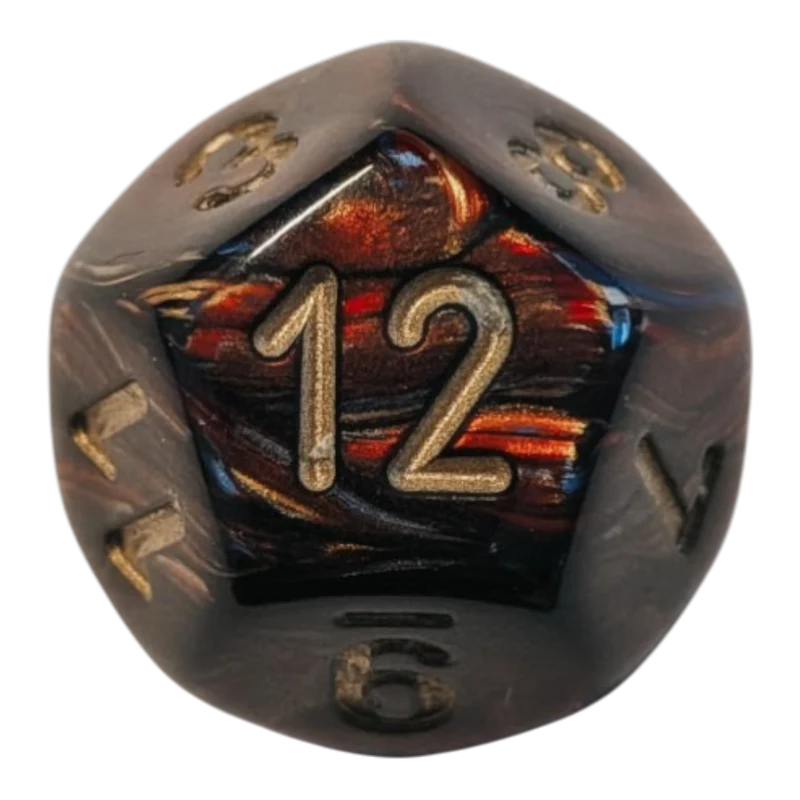 Chessex Mega‑Hedral - Scarab Blue Blood/gold Dice Set (20mm)