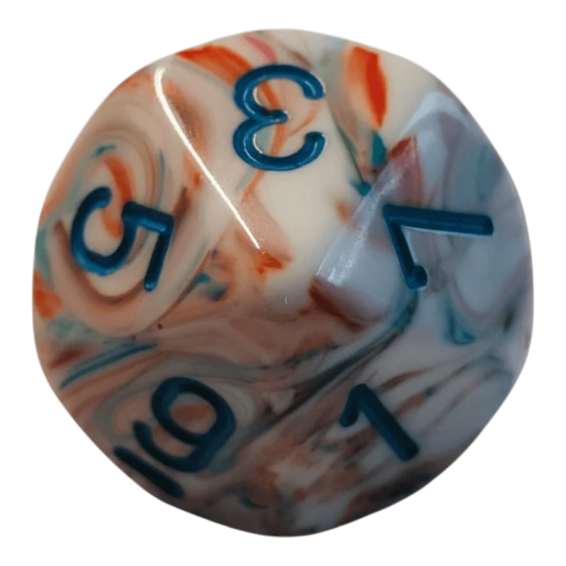 Chessex Mega‑Hedral - Festive Pop Art/blue Dice Set (20mm)