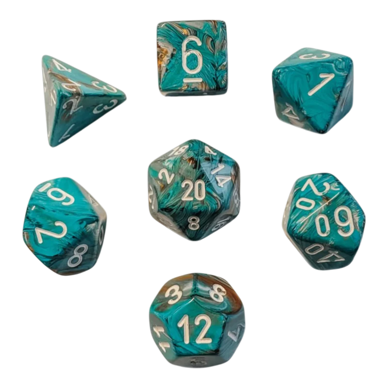 Chessex Mega‑Hedral - Marble Oxi/Copper Dice Set (20mm)