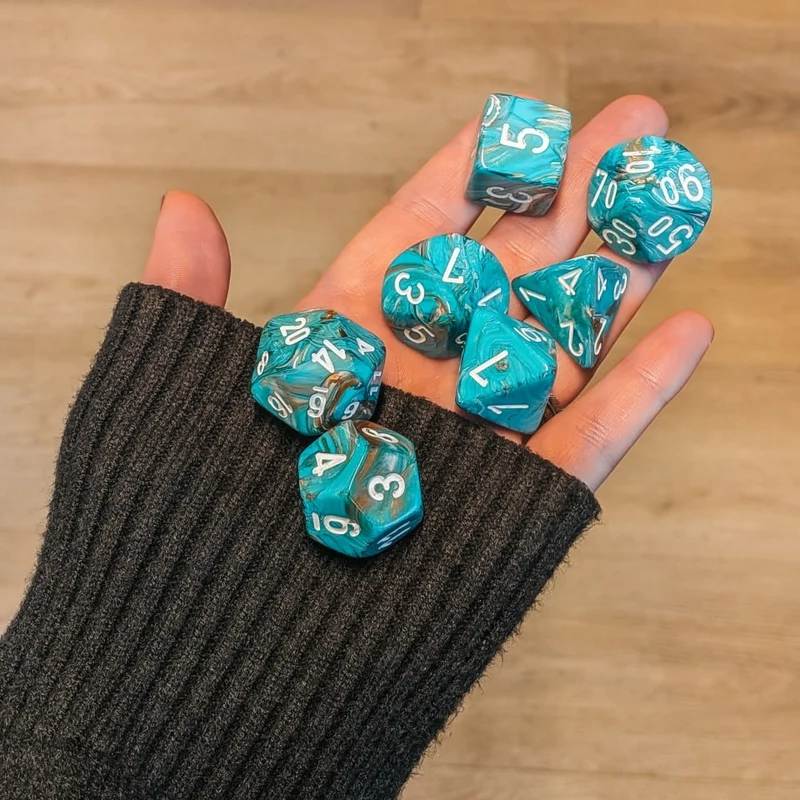 Chessex Mega‑Hedral - Marble Oxi/Copper Dice Set (20mm)