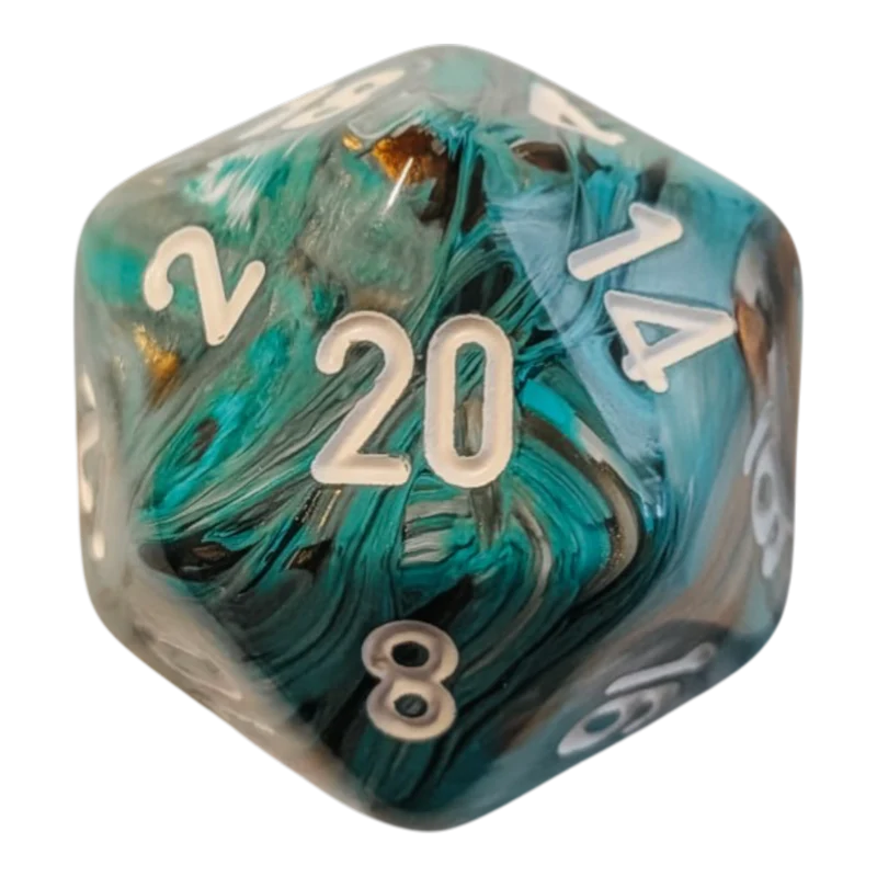Chessex Mega‑Hedral - Marble Oxi/Copper Dice Set (20mm)