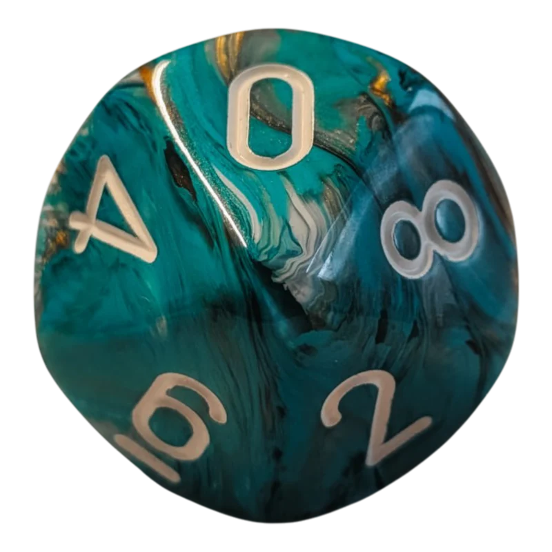 Chessex Mega‑Hedral - Marble Oxi/Copper Dice Set (20mm)