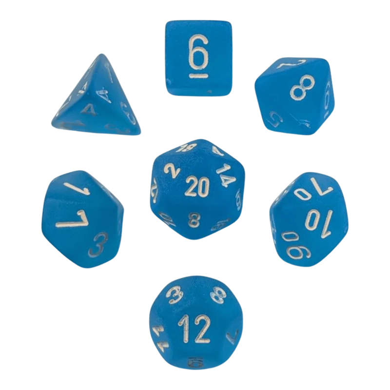 Chessex Frosted Caribbean Blue/white 7er MINI Set