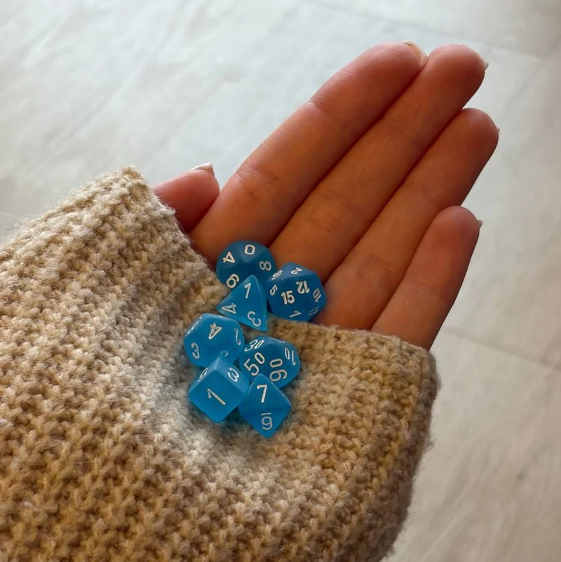 Chessex Frosted Caribbean Blue/white 7er MINI Set