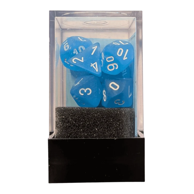 Chessex Frosted Caribbean Blue/white 7er MINI Set