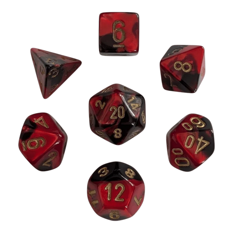 Chessex Gemini Black-Red/gold 7er MINI Set