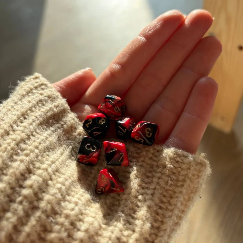 Chessex Gemini Black-Red/gold 7er MINI Set