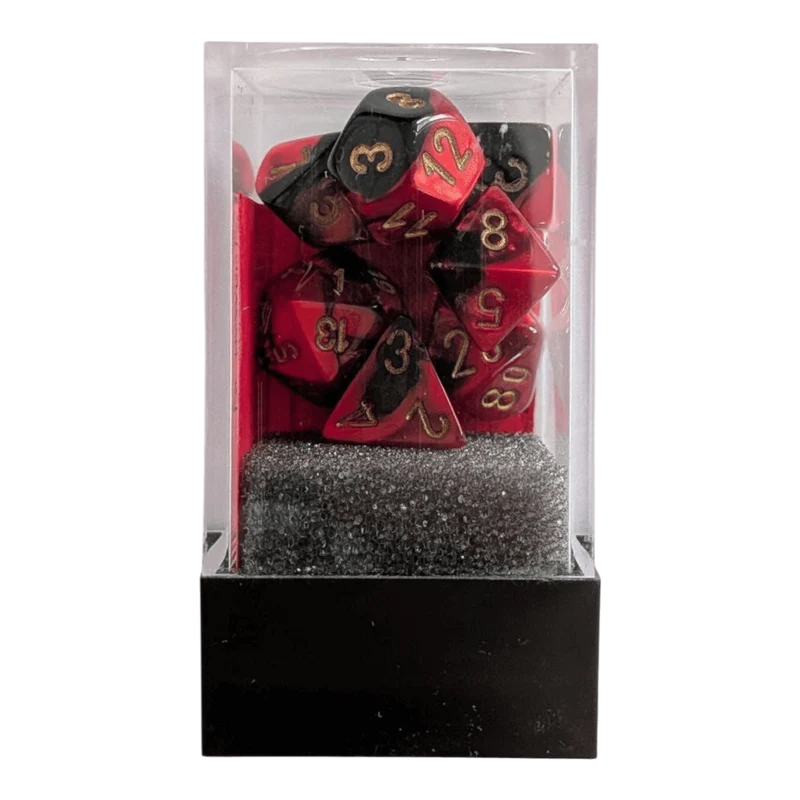 Chessex Gemini Black-Red/gold 7er MINI Set