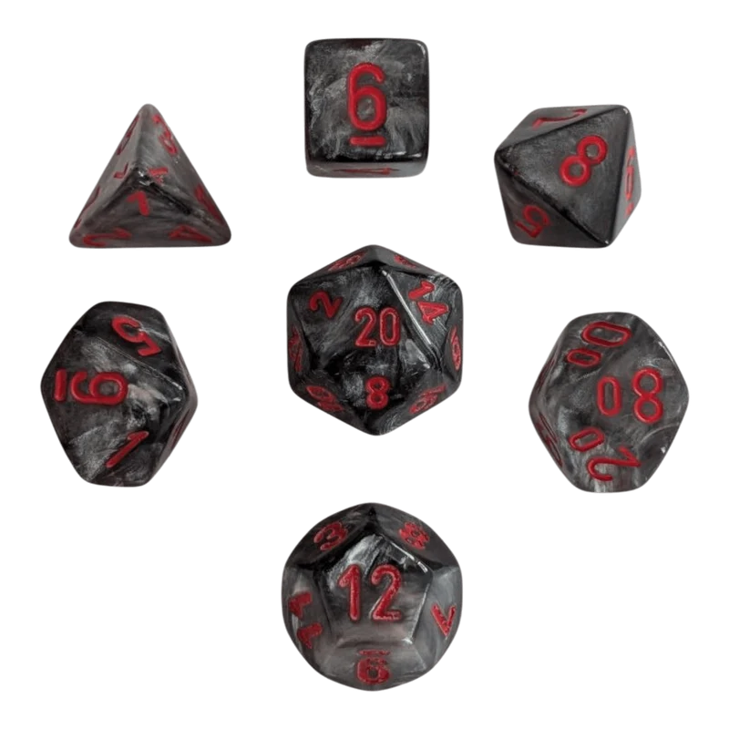 Chessex Velvet Black/red 7er MINI Set