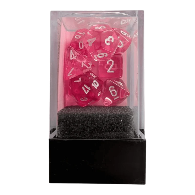 Chessex Translucent Pink/white 7er MINI Set