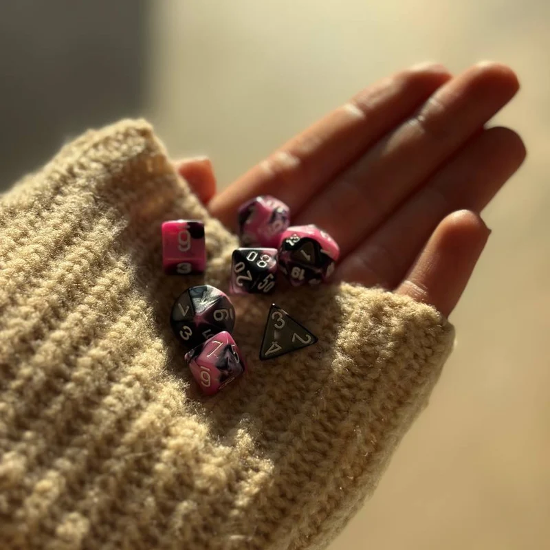 Chessex Gemini Black-Pink/white 7er MINI Set