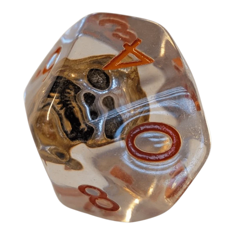Totenkopf Würfel – Skull Dice Transparent (7er Set)